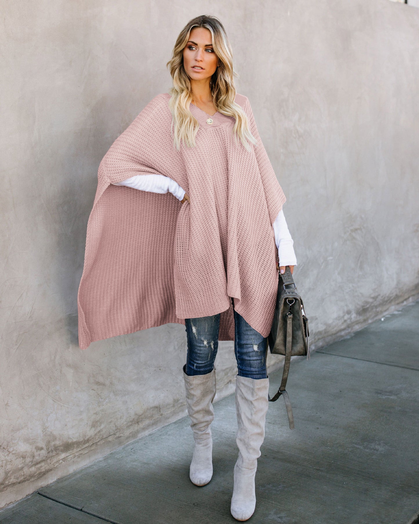 Women's Knitted Cloak Sweater