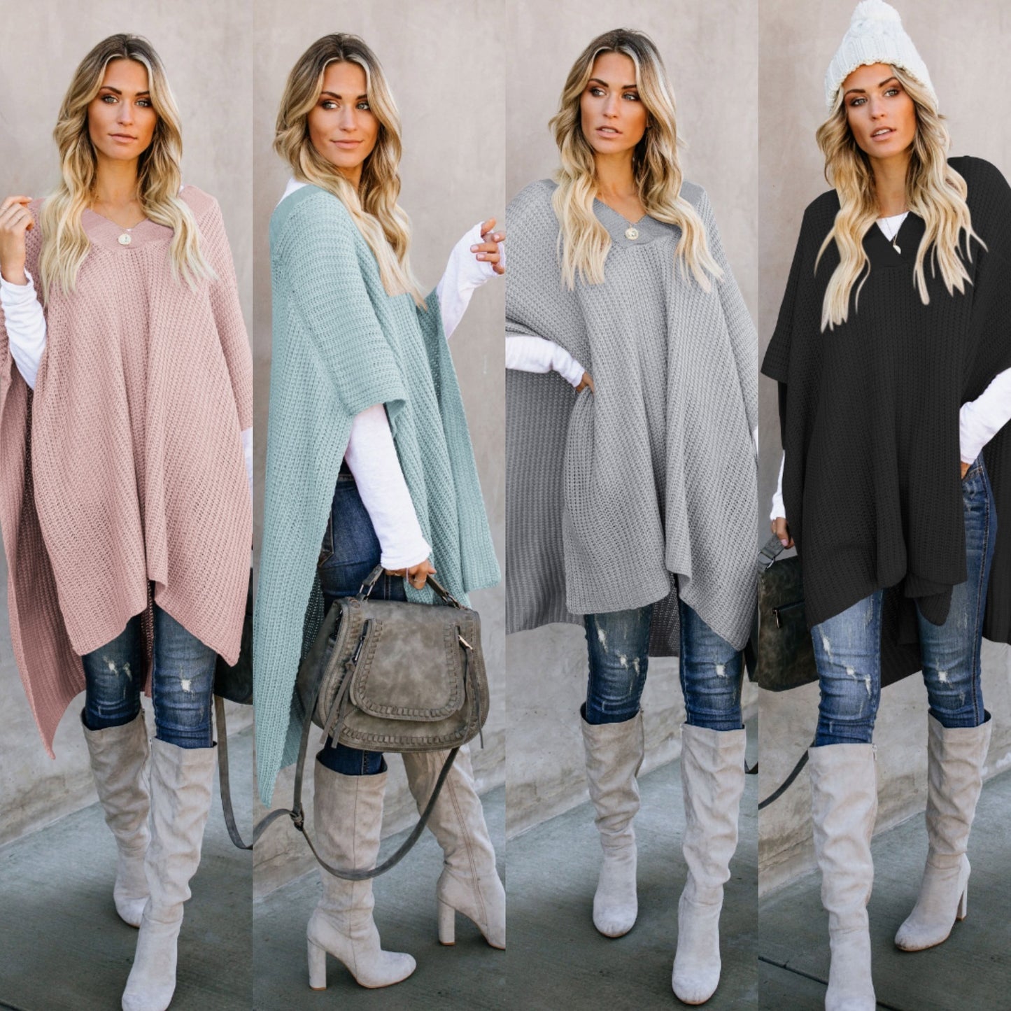 Women's Knitted Cloak Sweater