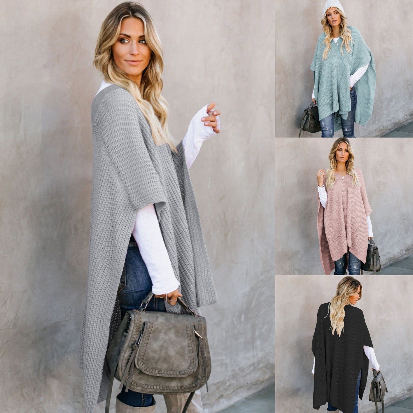 Women's Knitted Cloak Sweater