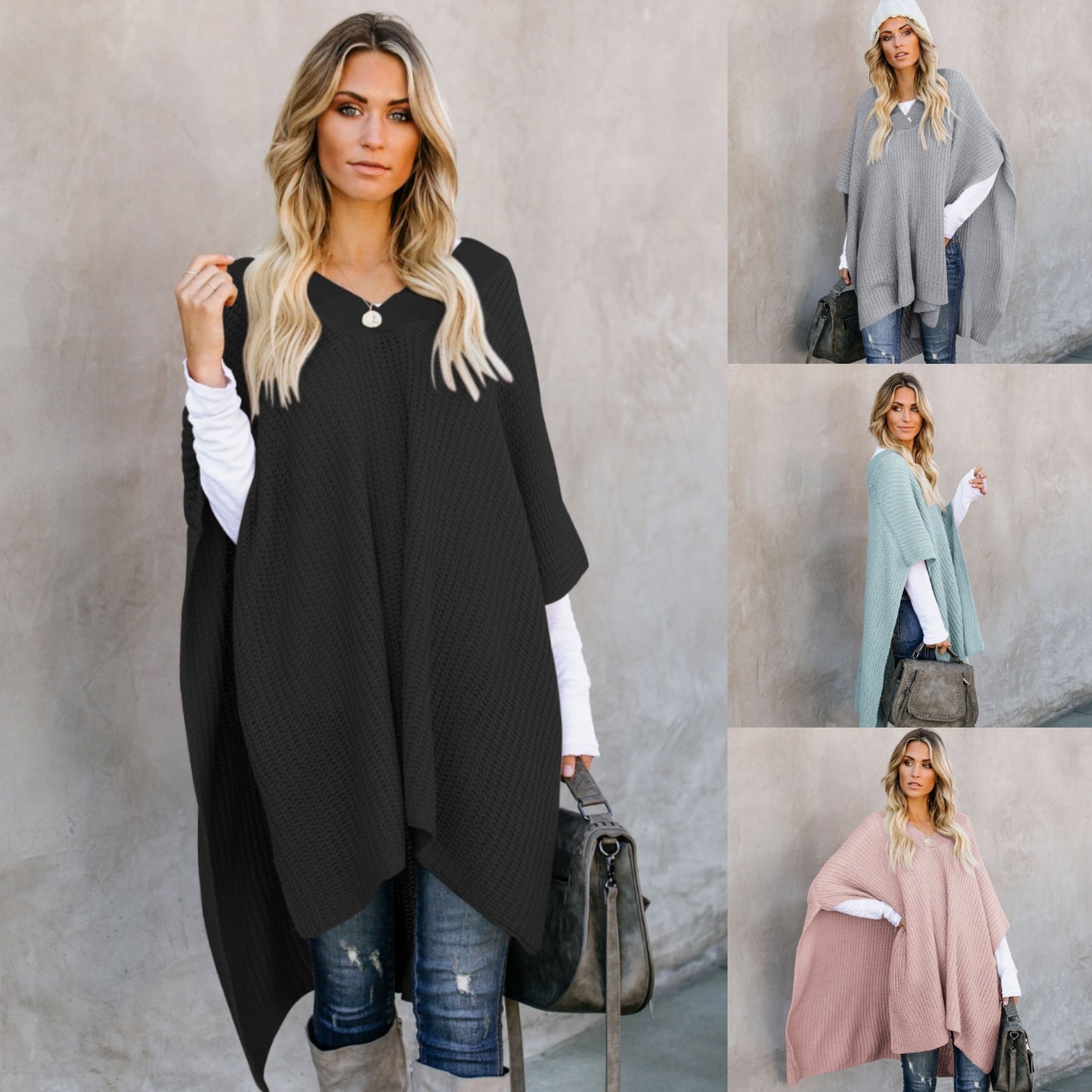 Women's Knitted Cloak Sweater
