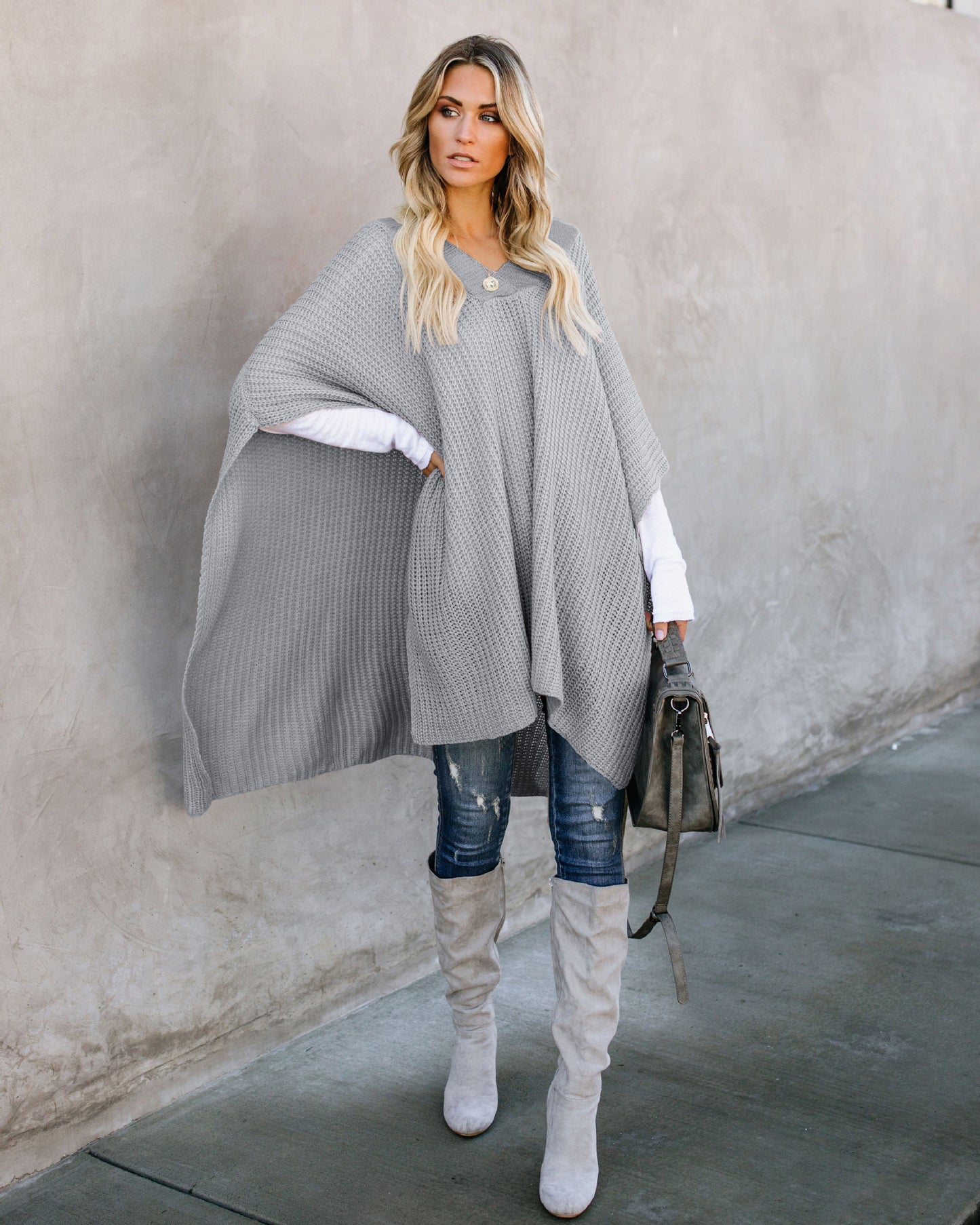 Women's Knitted Cloak Sweater