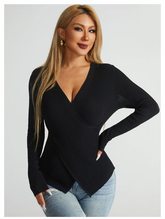 Irregular Cross Chic Sweater